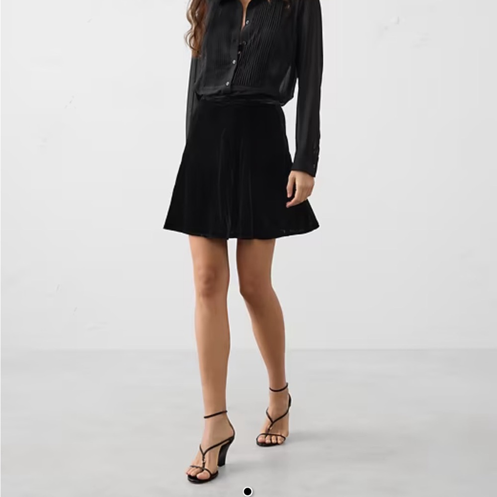 Banana Republic Factory Black Velvet Mini Skirt